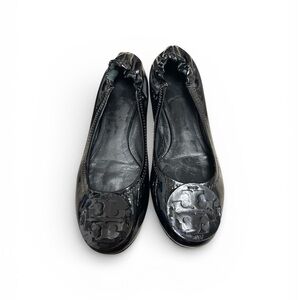 Tory Burch Patent leather Reva Black Flats